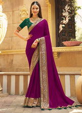 Purple Colour Saree Looking Gorgeous